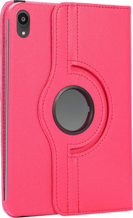 Hoozey - Housse de tablette adaptée à iPad Mini 7 (2024) / Mini 6 (2021) - Fonction Auto/Réveil - 8,3 pouces - Book Case Cover Rotatif - Magenta