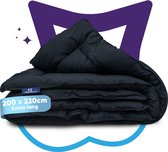 Slaapspeciaal eazydekbed 200x220 cm - Zwart - Dekbed Zonder Overtrek, Extra Lang, Luxe Gelvezels, Anti-Allergisch & Perfect Voor Elk Seizoen