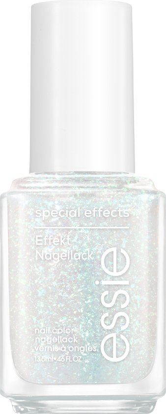 Flesje Essie "identity illusion" nagellak met glinsterende deeltjes.