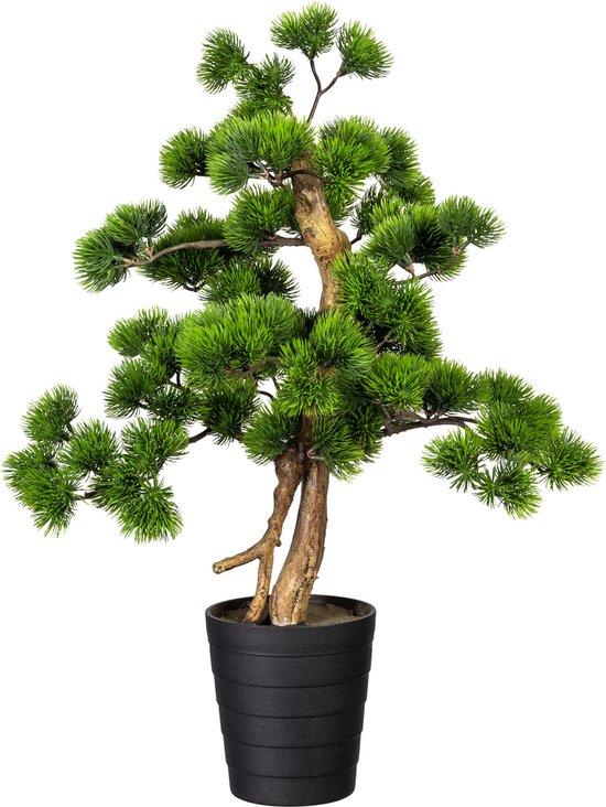 Pin bonsaï artificiel - 60 cm - Plantes artificielles pour l'intérieur - Faux pin bonsaï - Plante artificielle Bonsaï pin