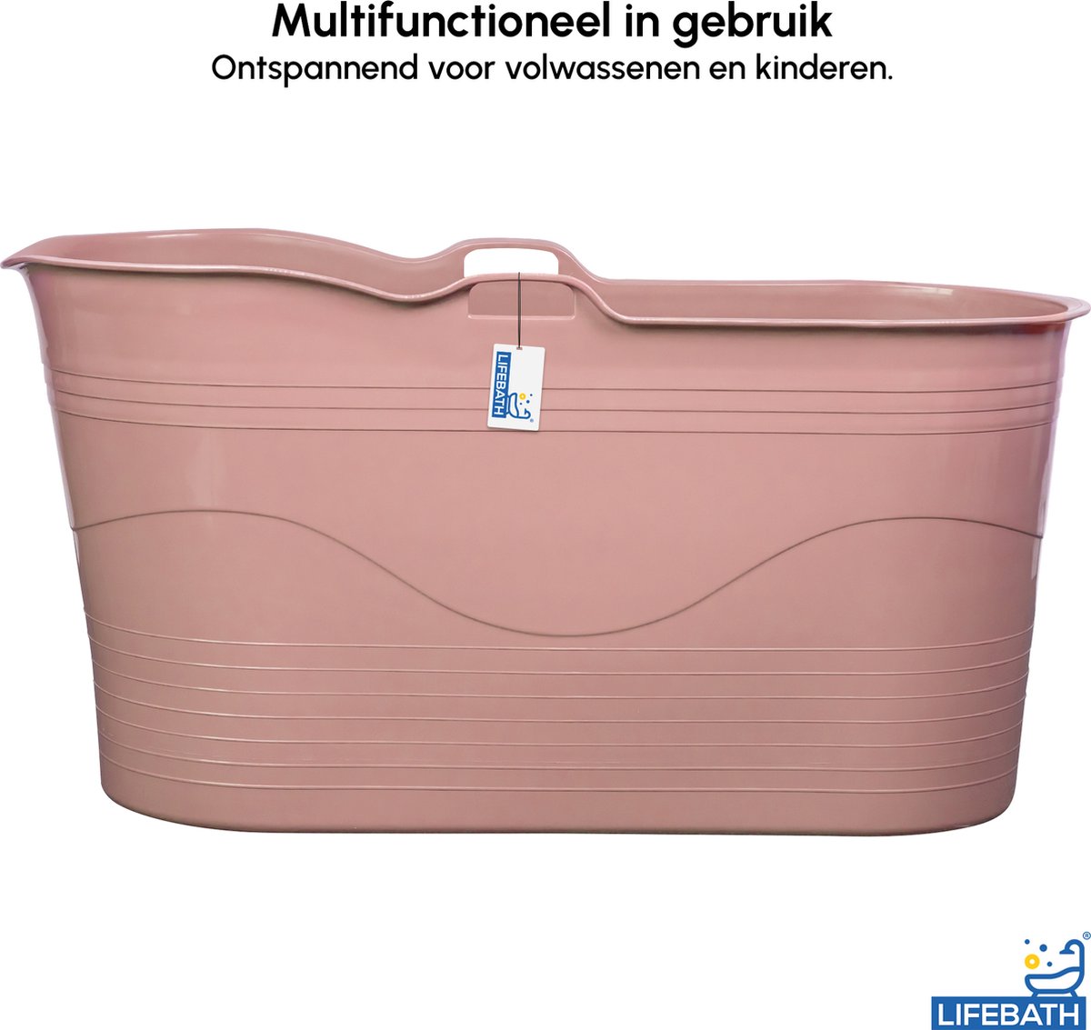 Zitbad Bath Bucket XL - 125 cm - Ligbad - Zitbad inclusief hoofdkussen - Wit