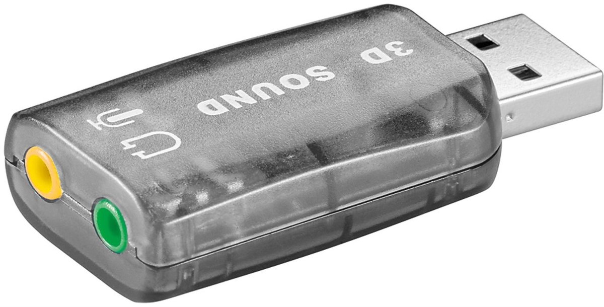 Verloopstekker 2 x 3.5 mm USB 2.0 Transparant