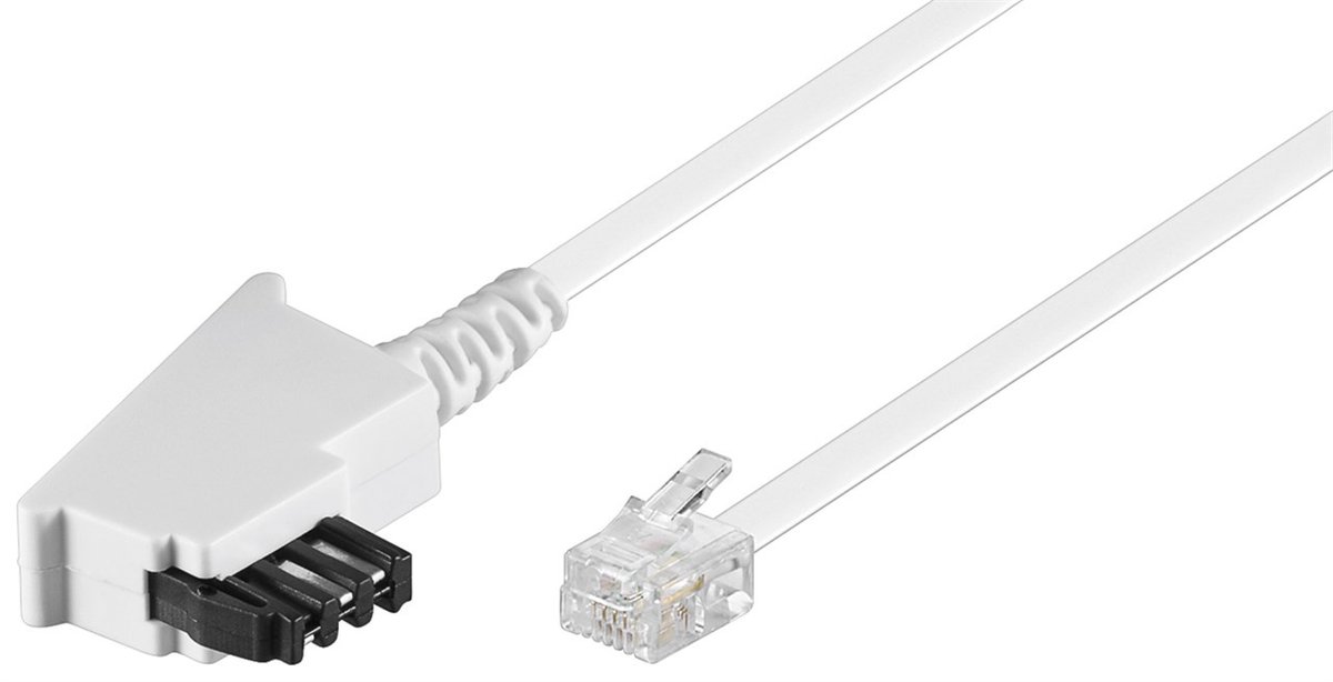 Goobay TAE-F Cable (Universal Pinout), white 10 m