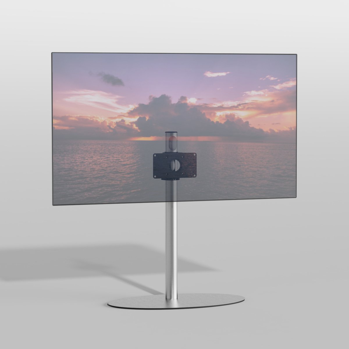 Cavus TV Vloerstatief ELLIPS 80 – geborsteld RVS - hoogte 80cm - VESA 200x100