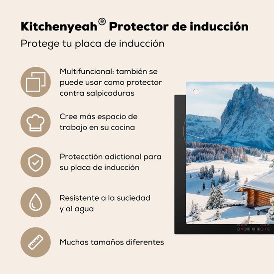 KitchenYeah® Protection plaque induction 90x52 cm - Paysage - Hiver - Neige - Protege plaque de cuisson - Couvre plaque induction - Protecteur d'induction - Cuisine