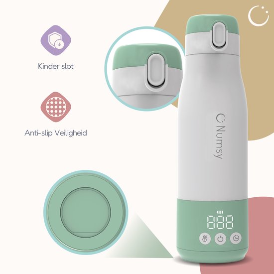 Numsy Draagbare Flessenwarmer - Draadloos - voor water, melk - Snellader van Numsy — afbeelding 5