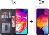 samsung m20 hoesje bookcase zwart - Samsung galaxy m20 hoesje bookcase zwart wallet case portemonnee book case hoes cover hoesjes - 2x Samsung Galaxy M20 Screenprotector Screen Pro