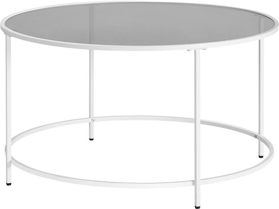 Ronde salontafel - Glazen salontafel van gehard glas - Stalen frame ...