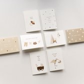 8x hippe geboorte kaartjes (A6 formaat) - kaartjes om te versturen - kaartenset - kaartjes blanco - kaartjes met tekst