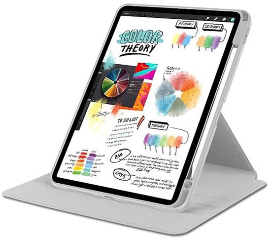Étui de protection en cuir PU gris pour iPad 10,2" et 10,5"