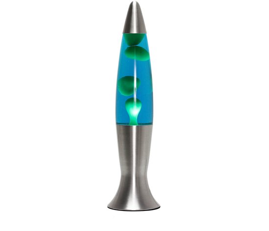 Lavalamp aluminium in zilver blauw rood party woonkamer 37,5 cm G9 lamp incl. sfeervolle tafellamp retro YVONNE