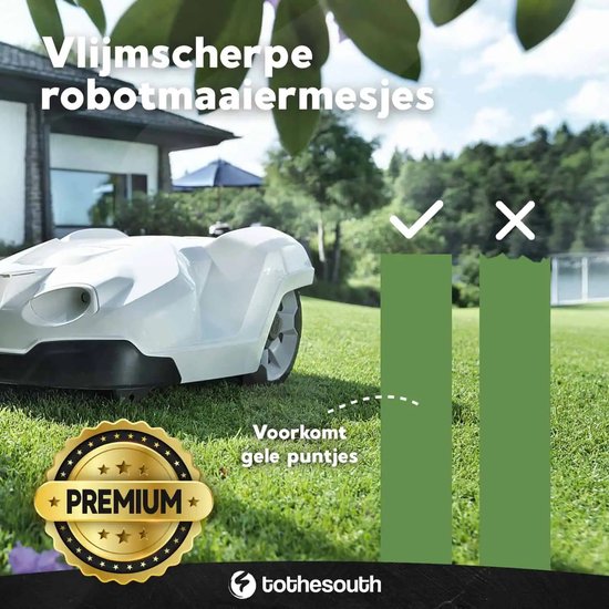 To the South® Robot tondeuse à gazon Lames en acier adaptées à Husqvarna Automower 535 AWD - 60 pièces