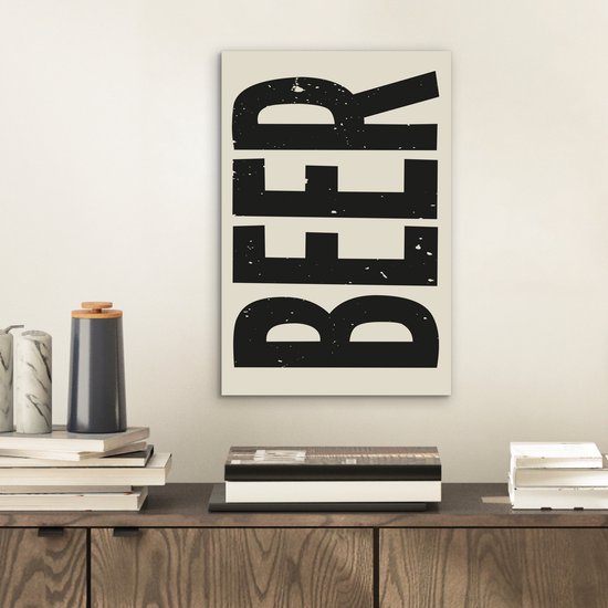 Tableau aluminium 20x30 cm - Décoration murale métal - Ours - Vintage - Zwart - Beige - Décoration murale métal salon - Décoration industrielle - Photo sur dibond - Accessoires industriels chambre