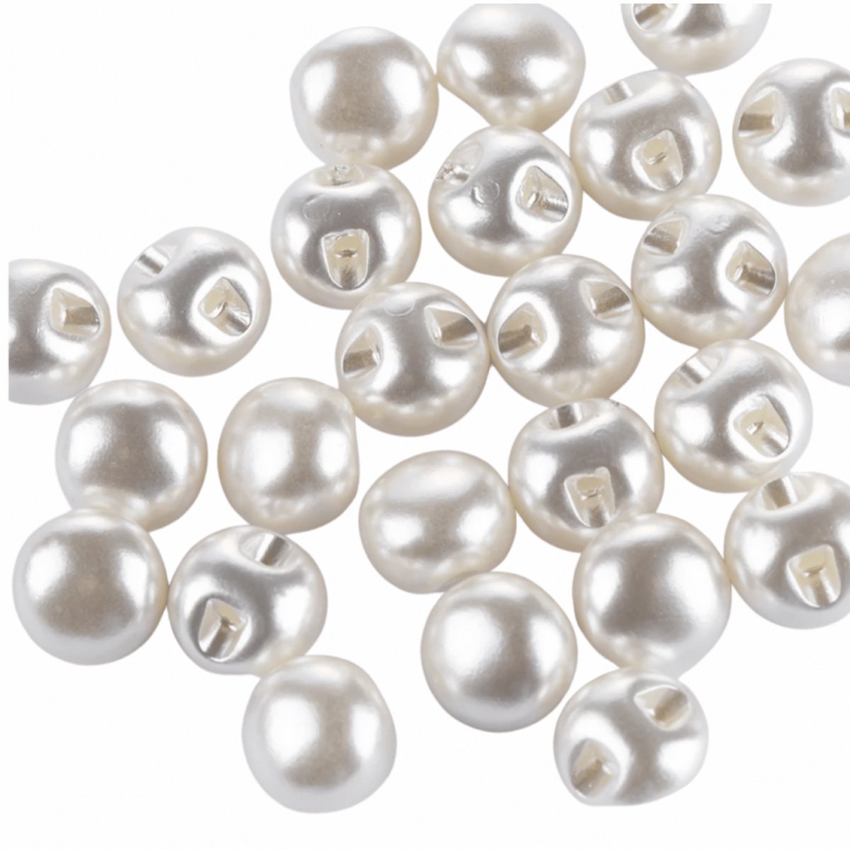 50 Naai Kralen-7.5 mm-wit-Parel - Charme Bijoux