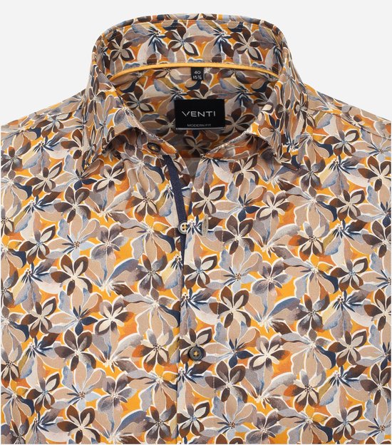 Chemise VENTI modern fit - popeline - modèle beige - Repassage facile - Col : 38