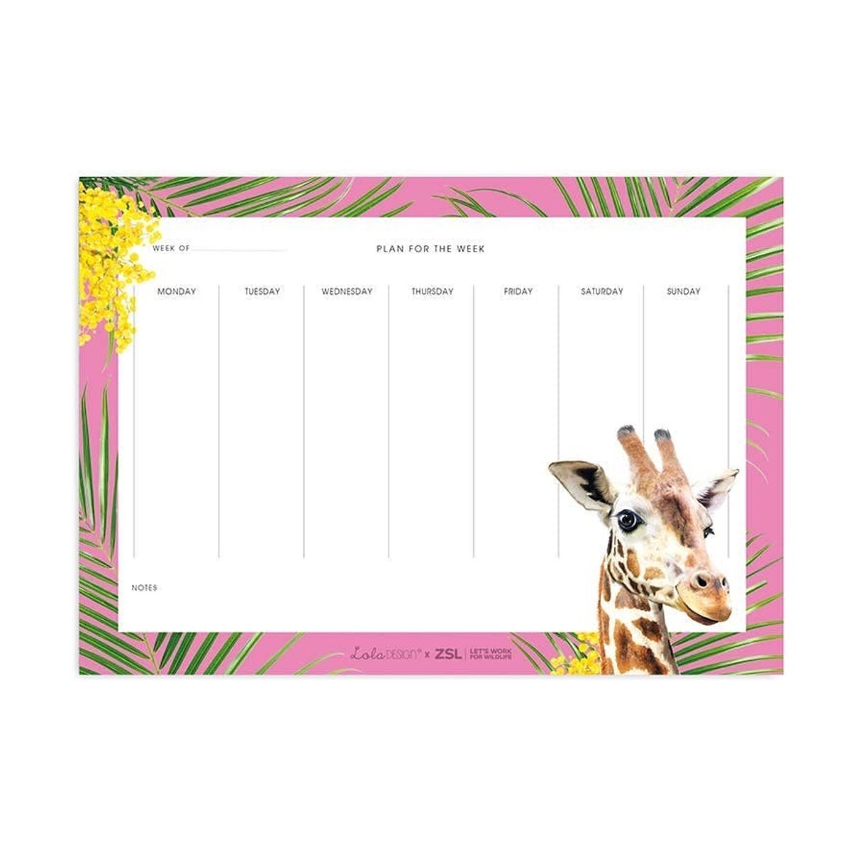 Weekplanner A4 - Giraf