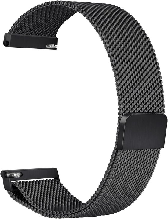 Bracelet magnétique milanais de Premium Zwart adapté aux Garmin Venu 3 / Vivoactive 4 / Forerunner 265 & 255 & 965 & 955 & 945 & 935 & 745 – Réglable, respirant et élégant