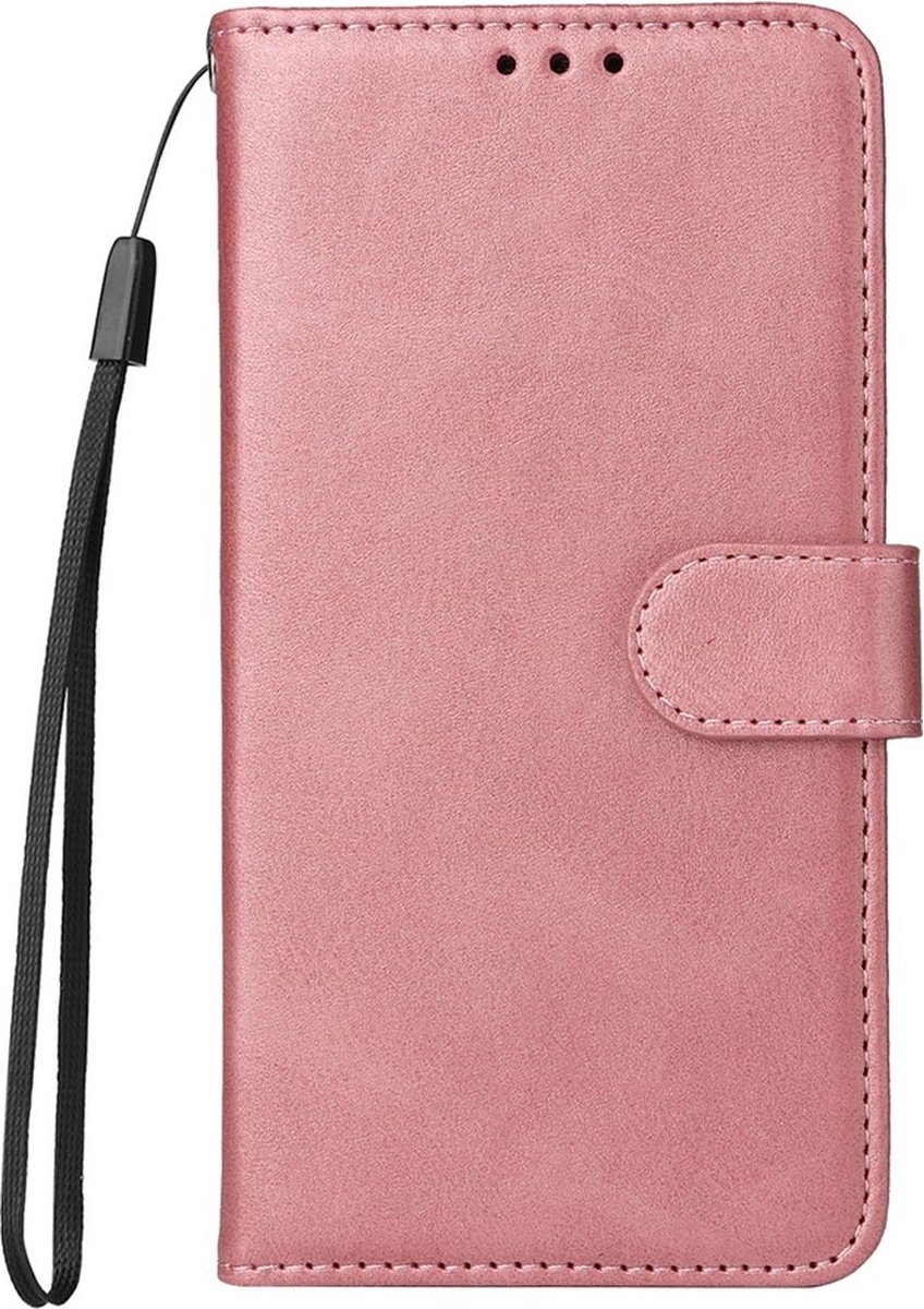 Mobigear Telefoonhoesje geschikt voor Samsung Galaxy A36 Hoesje | Mobigear Wallet Bookcase Portemonnee | Pasjeshouder voor 3 Pasjes | Telefoonhoesje voor Pinpas / OV Kaart / Rijbewijs - Roségoud