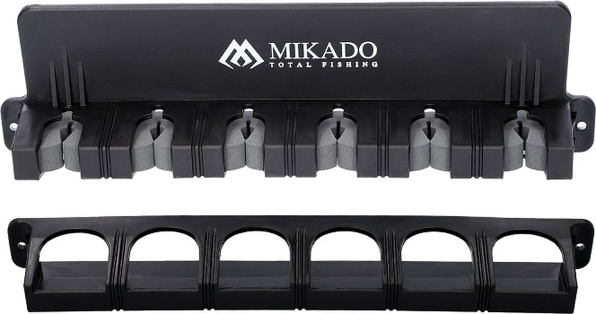 Mikado Vertical Hengelsteun – Zwart – Wandhouder voor 6 Hengels – Compact & Beschermend