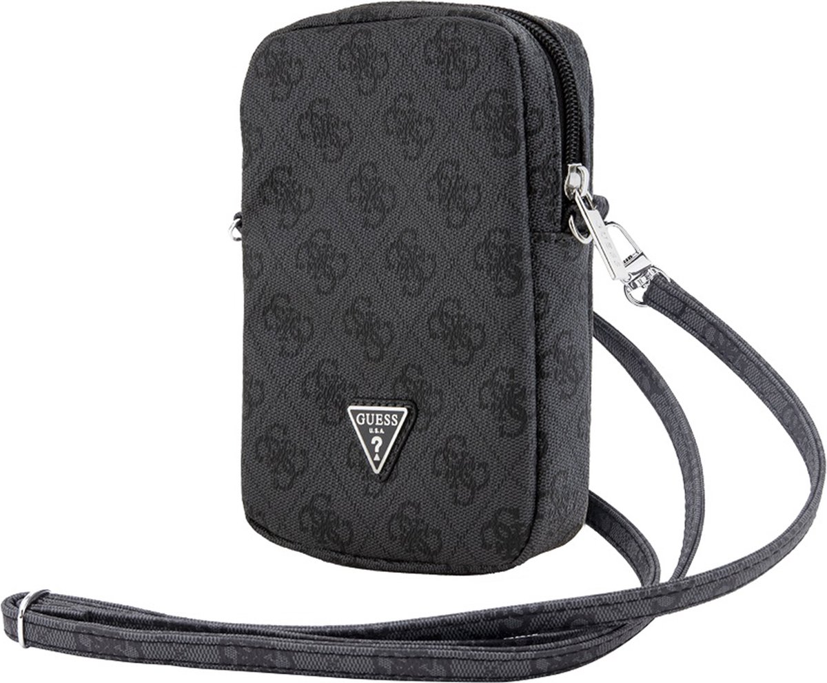 Guess Triangle Logo Wallet Pouch met Riem (7 Inch) - Zwart