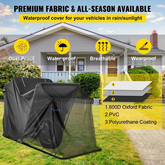 Heavy Duty Motor Shelter Schuur Cover Opslag Garage Tent Waterdichte Motor Shelter Scooter Shelter voor beginners DIY