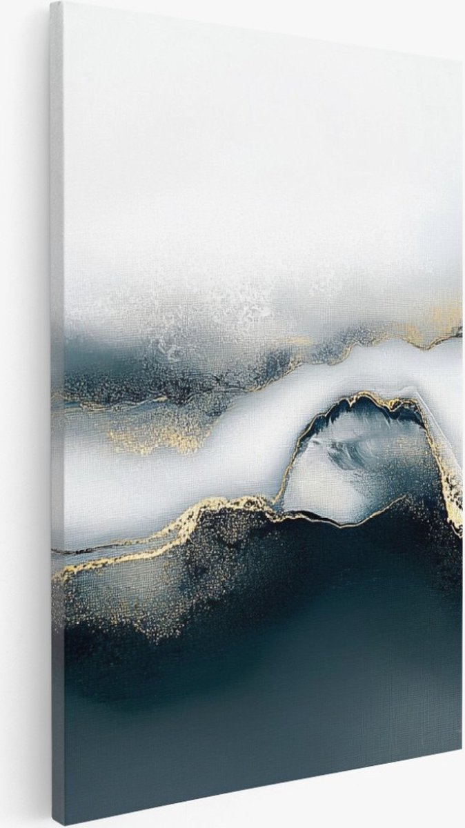 Saammp Canvas Schilderij - goud minimalistisch patroon - Abstract kunstwerk - 30x40 - Foto op canvas - Wanddecoratie - Muurdecoratie Woonkamer - Slaapkamer decoratie - Canvas Print Multicolor