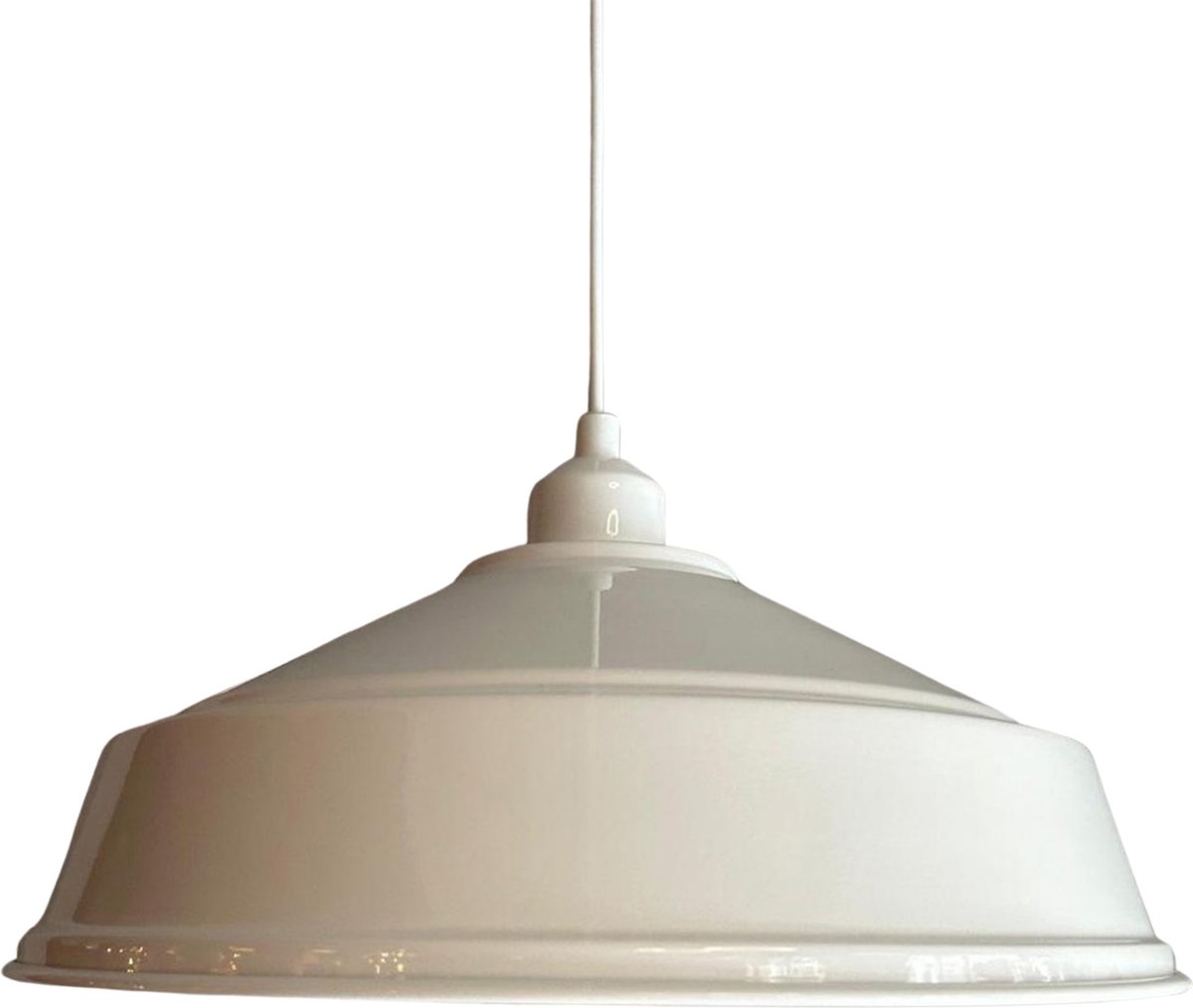 Bamyum Carmelo hanglamp, industriële Modern stijl, Ø30 cm, wit metalen lamp