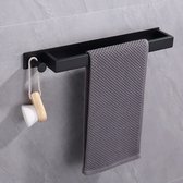 VibeGoods Porte-serviettes Porte-serviettes de salle de bain - Auto-adhésif - Porte-serviettes - Porte-serviettes Zwart - Sans Embouts