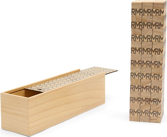 Riviera Maison Beeldje rechthoek Bruin - RM Stacking Sculptuur, Beeld - Hout - (LxBxH) 30x9x9