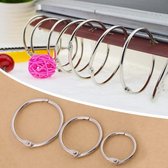 20 Stuks Metalen Scharnierende Ring Boek Split Sleutelhangers Album Plakboek Losse Bladclip, Splitringbestendig, Multifunctioneel, Losse Bladclip voor Documenten, Plakboeken, (38