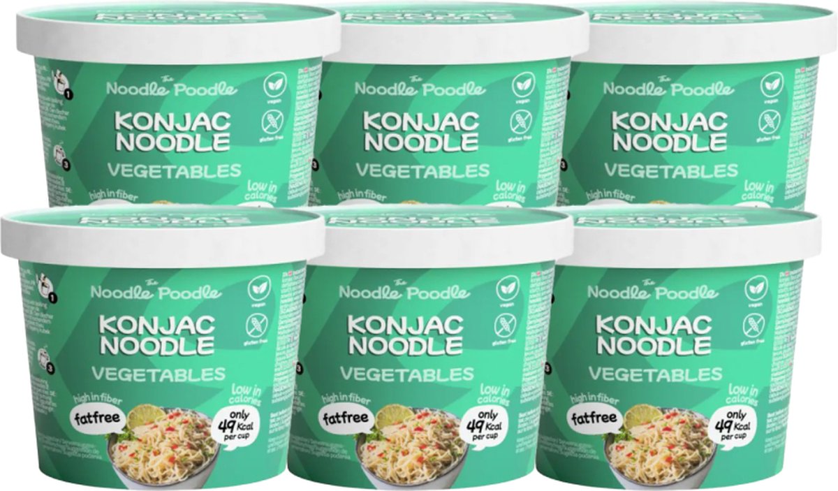 The Noodle Poodle | Konjac Noodle | Vegetables | 6 stuks | 6 x 150 g