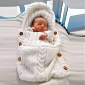 Pasgeboren Baby Wrap Inbakeren Deken Unisex Baby Kinderwagen Wrap Zachte Dikke Gebreide Wrap Bag Ontvangen Deken voor 0-6 Maanden Baby