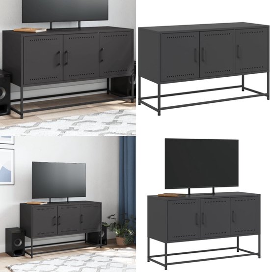 vidaXL Tv-meubelen 2 st 68x39x50,5 cm staal wit, tv kast, wandkast, tv dressoir, opbergkast, tv kastje, tv wandmeubel, wandmeubel, dressoir