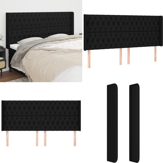 Hoofdbord met randen 163x16x78/88 cm fluweel donkergroen