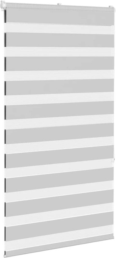 vidaXL Zebra rolgordijn 85x150 cm stofbreedte 80,9 cm lichtgrijs - Zebra Jaloezie - Zebra Jaloezieën - Zebra Rolgordijn - Dubbel Rolgordijn