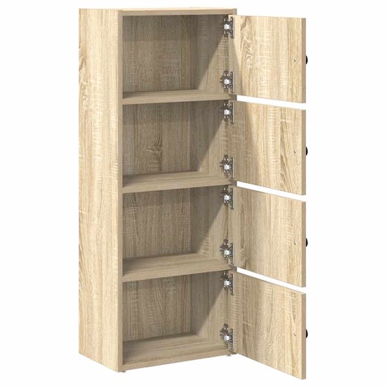 vidaXL Bibliothèque - Bibliothèques - Meuble de rangement - 40 x 24 x 102 cm bois traité gris béton