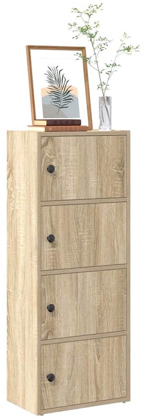 vidaXL Bibliothèque - Bibliothèques - Meuble de rangement - 40 x 24 x 102 cm bois traité gris béton
