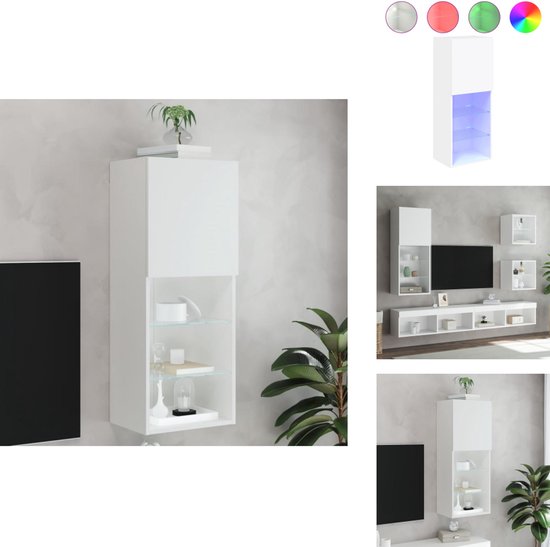 vidaXL Tv-meubel met LED-verlichting 30,5x30x102 cm oud houtkleurig, tv