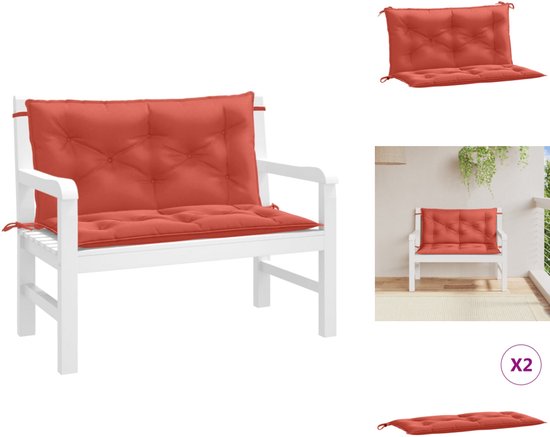 vidaXL Tuinbankkussens 2 st 200x50x7 cm stof gemêleerd donkergrijs, tuinbank kussen, buitenbank kussen, kussen, buitenbankkussen, tuinkussen, kussens