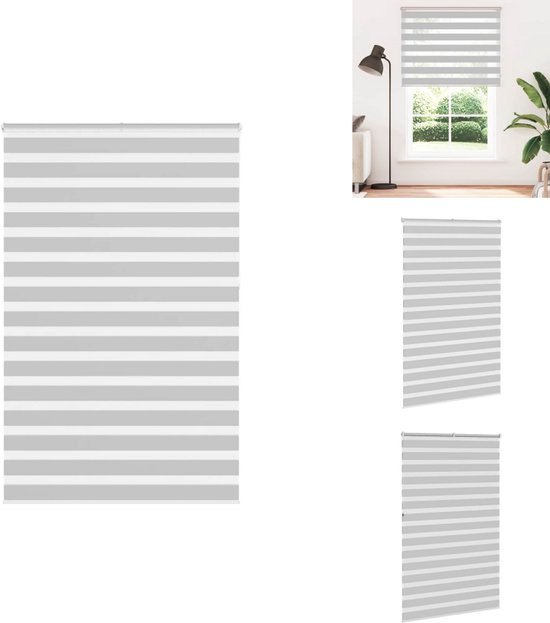 vidaXL - Store enrouleur Zebra - 150x230 - cm - largeur du tissu - 145,9 - cm - gris clair