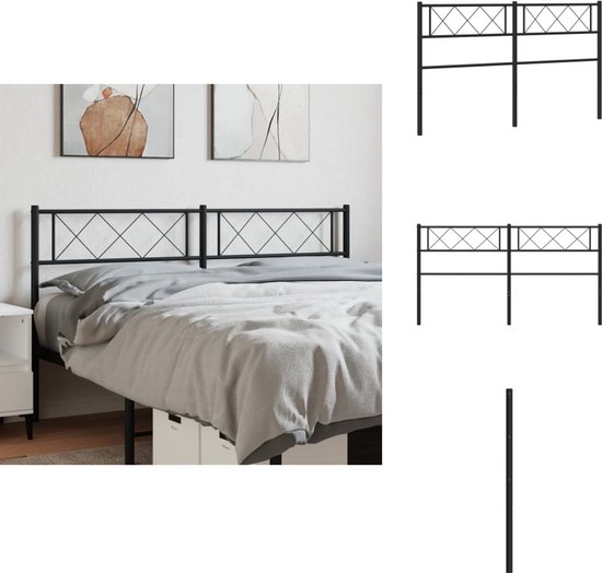 vidaXL Hoofdbord 160 cm metaal wit, hoofdeinde, metalen hoofdeinde, bedonderdeel, metalen hoofdbord, slaapkamermeubel, bedaccessoire, hoofdsteun