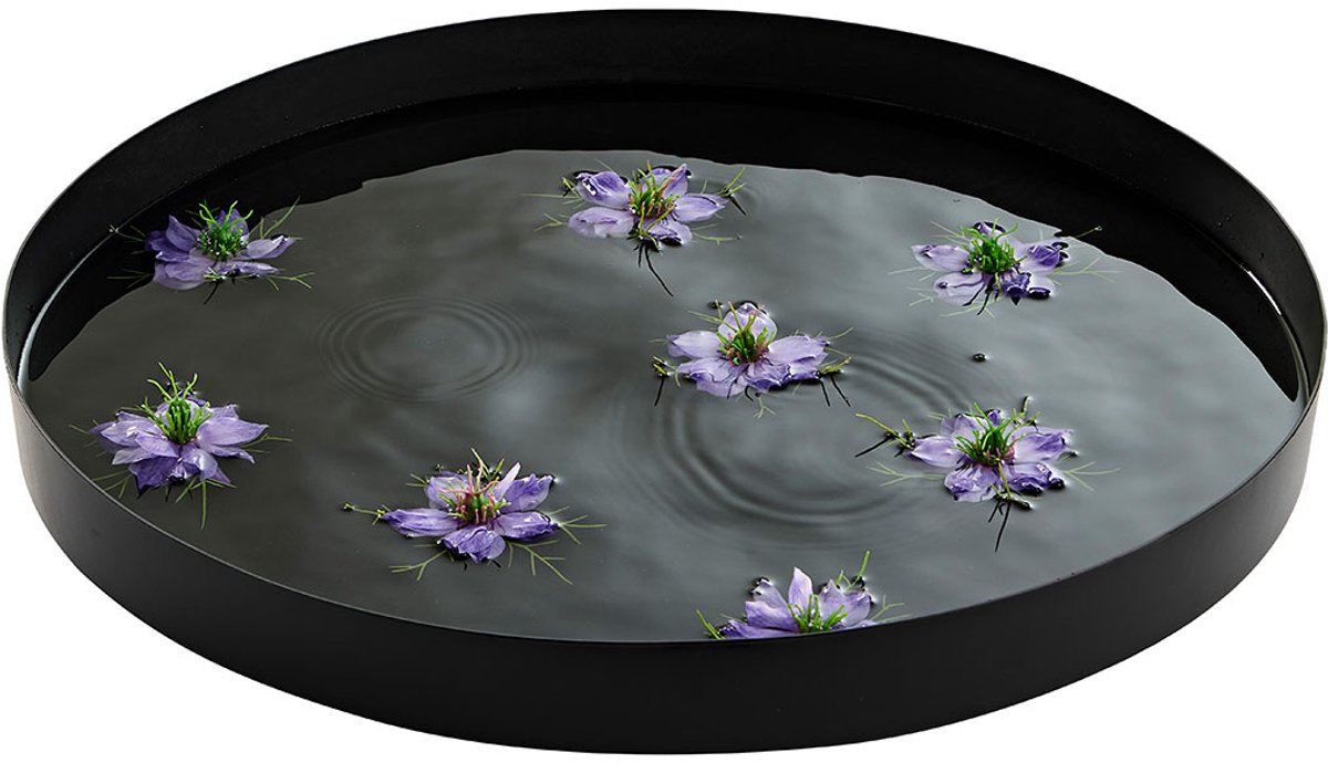 Wat spiegelbad ø57cm zwart.