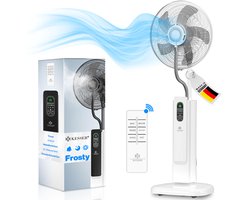 KESSER® Statiefventilator Frosty met Water Ultrasone Verneveling Koeling - Staande Ventilator inclusief Afstandsbediening en Timerfunctie - Wit