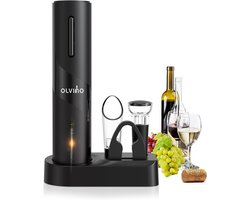 Olvino Elektrische Kurkentrekker Set - Elektrische Wijnopener - Flessenopener - Cadeauset - Automatische Kurkentrekker - Flesopener Olvino Elektrische Kurkentrekker Set - Elektrische Wijnopener - Flessenopener - Cadeauset - Automatische Kurkentrekker - Flesopener
