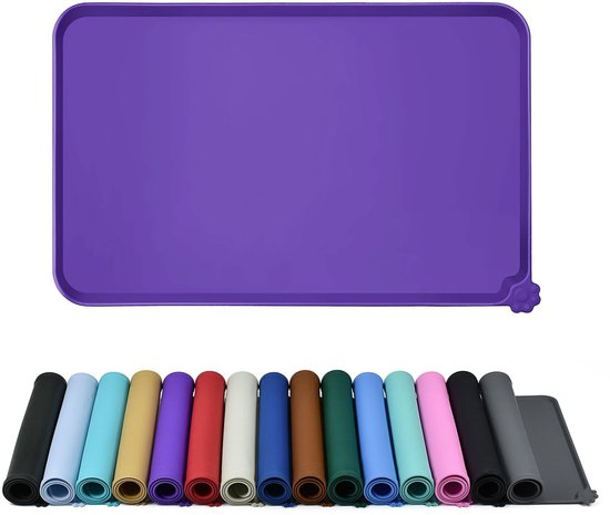 Tapis d'alimentation en Siliconen Animaux domestiques - Tapis imperméables à Rebords surélevés pour Chiens et Chats