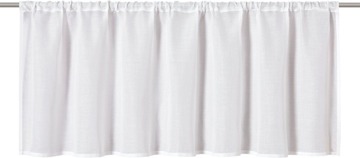 Elbersdrucke Bistro Gordijn Spume 45x140 cm wit semi-transparant Weiß