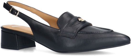Manfield - Femme - Slingbacks en cuir noir - Taille 42