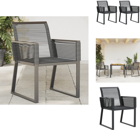 Tuinstoelen stapelbaar 2 st poly rattan bruin