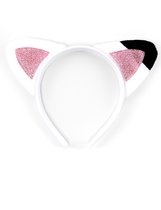 KIMU® Haarband Gabby's Poppenhuis Diadeem - Poes Oortjes Kattenoren Zwart Wit Kat - Cat Poezen Oren Haar Band Kattenoortjes Festival