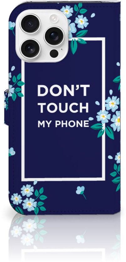 Coque adaptée pour iPhone 16 Pro Max Phone Bag Fleurs Blue DTMP